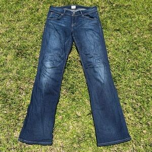 Hudson Beth Mid-Rise Baby Bootcut dark wash jeans 32